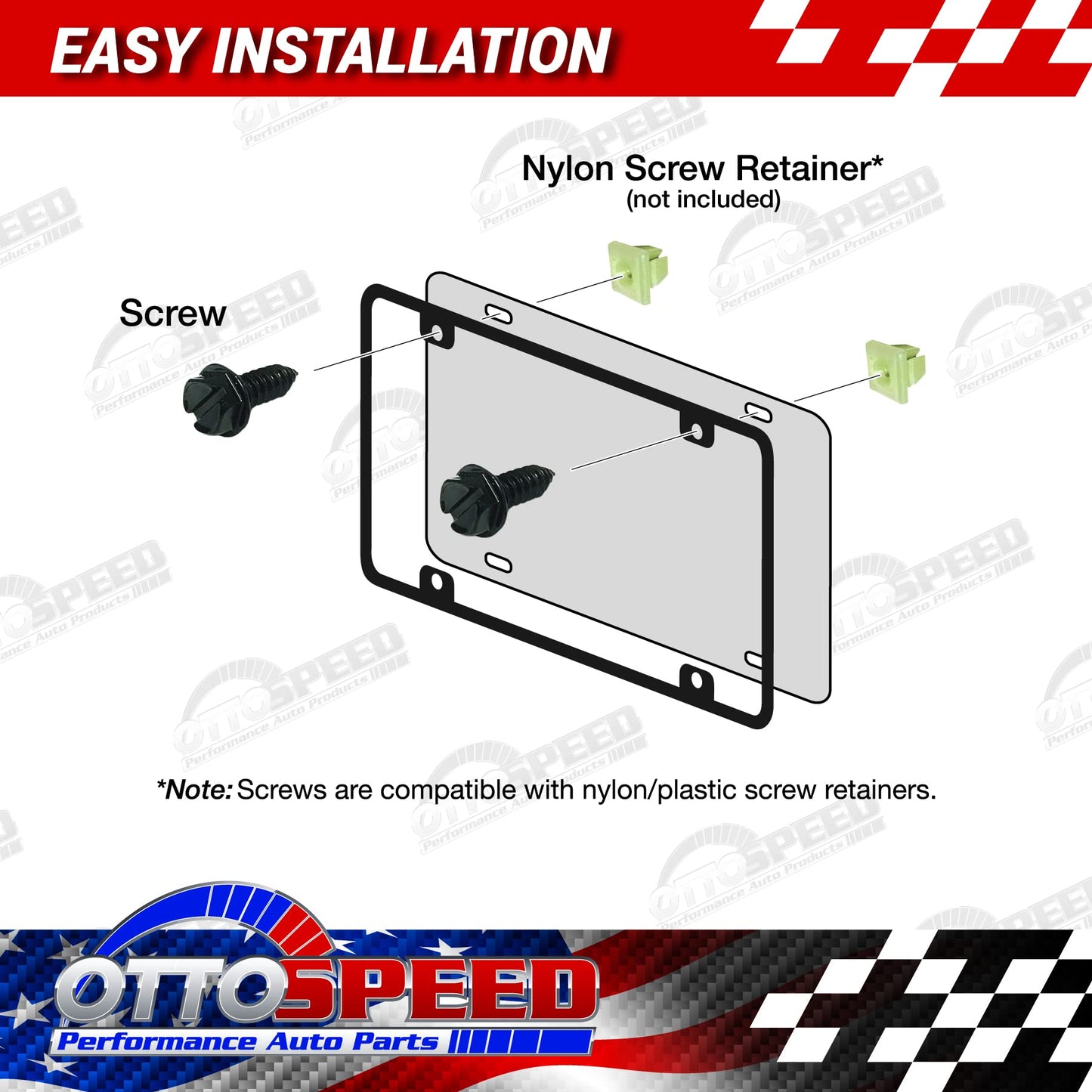 License Plate Screws - Black, Set of 12 Fasteners - for Front and Back License Plates and Frames on Domestic Cars, Trucks, SUVs - Rustproof, Self Tapping Mounting Bolts (Black Stainless Steel)