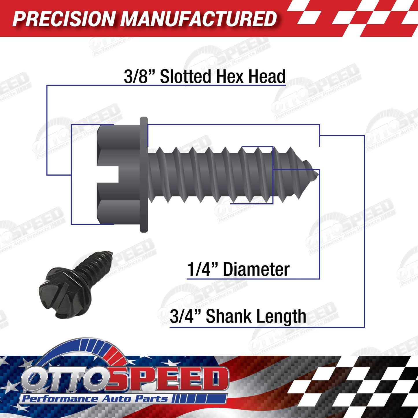 Black License Plate Screws and Covers Kit for Domestic Vehicles - Rustproof Stainless Steel (Set of 8) - OttoSpeed