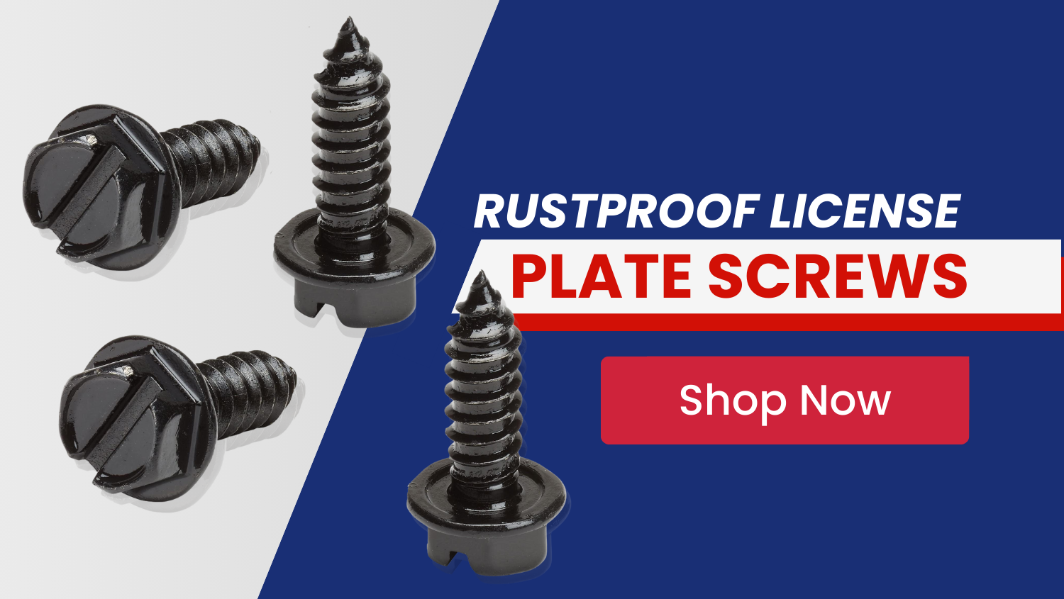 Rustproof stainless steel license plate screws for cars and trucks