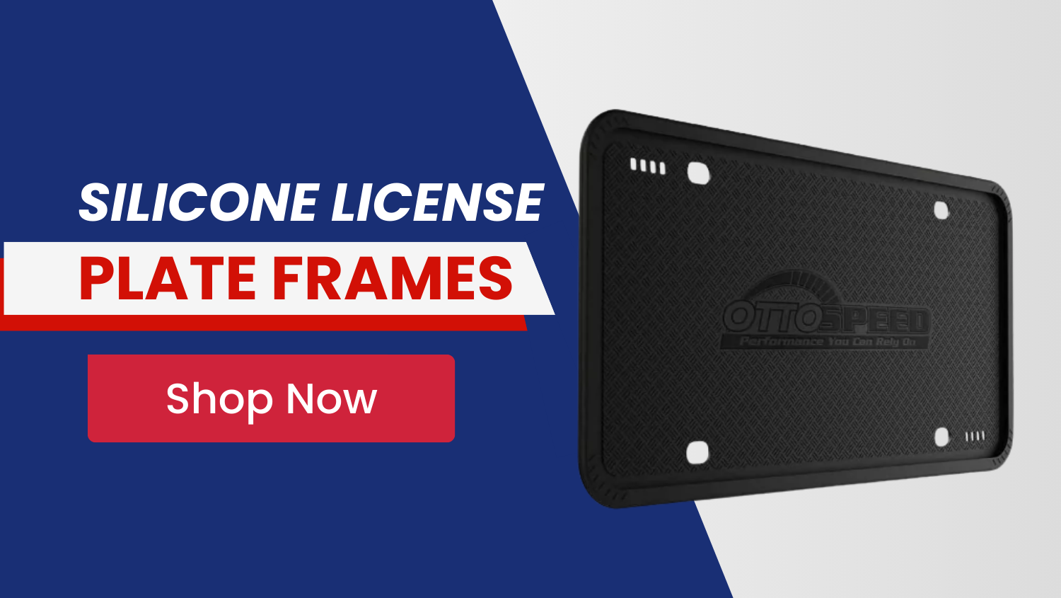 Black silicone license plate frame for vehicles