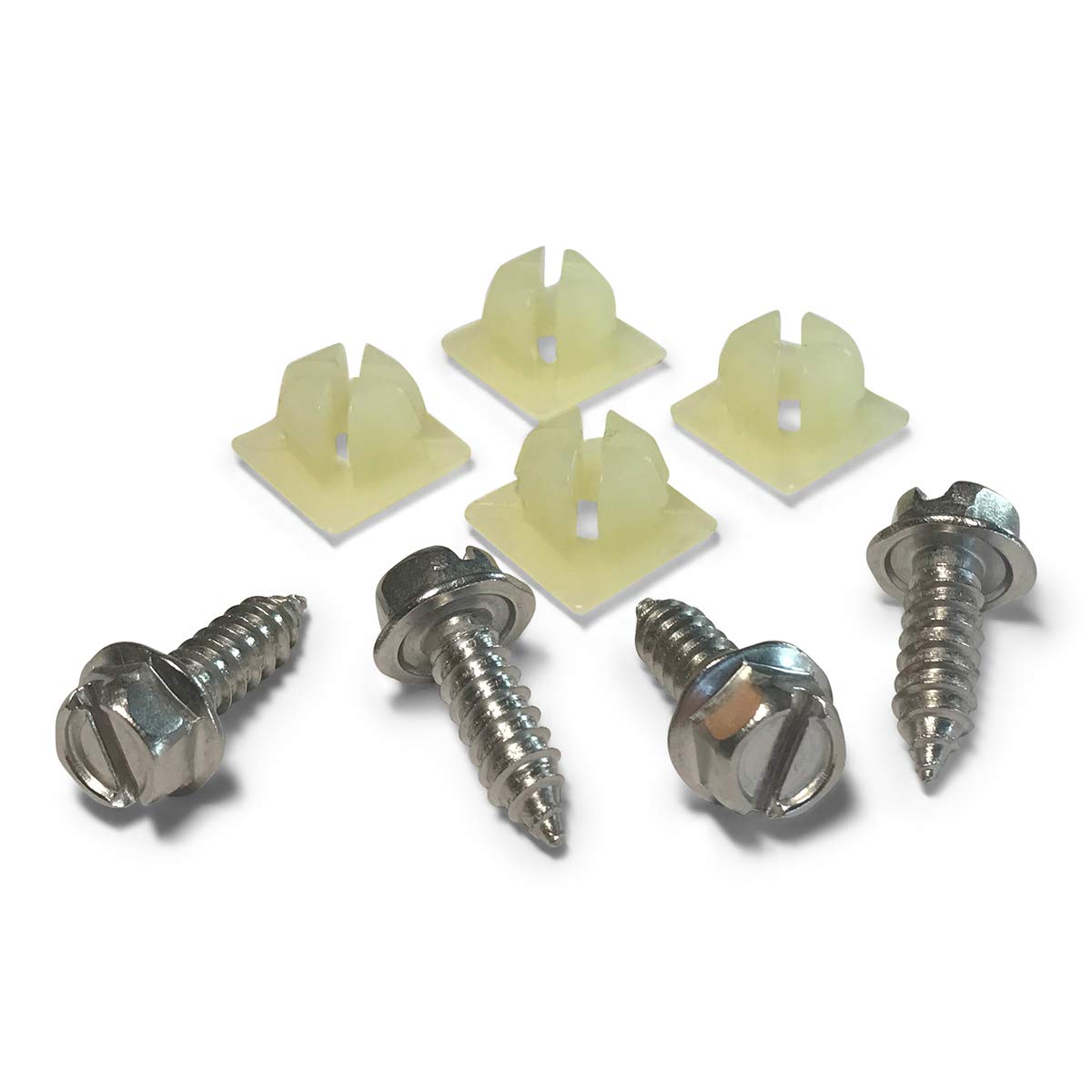 Stainless Steel License Plate Screw Kit - Rustproof Self-Tapping Bolts For Mounting Front and Back License Plates