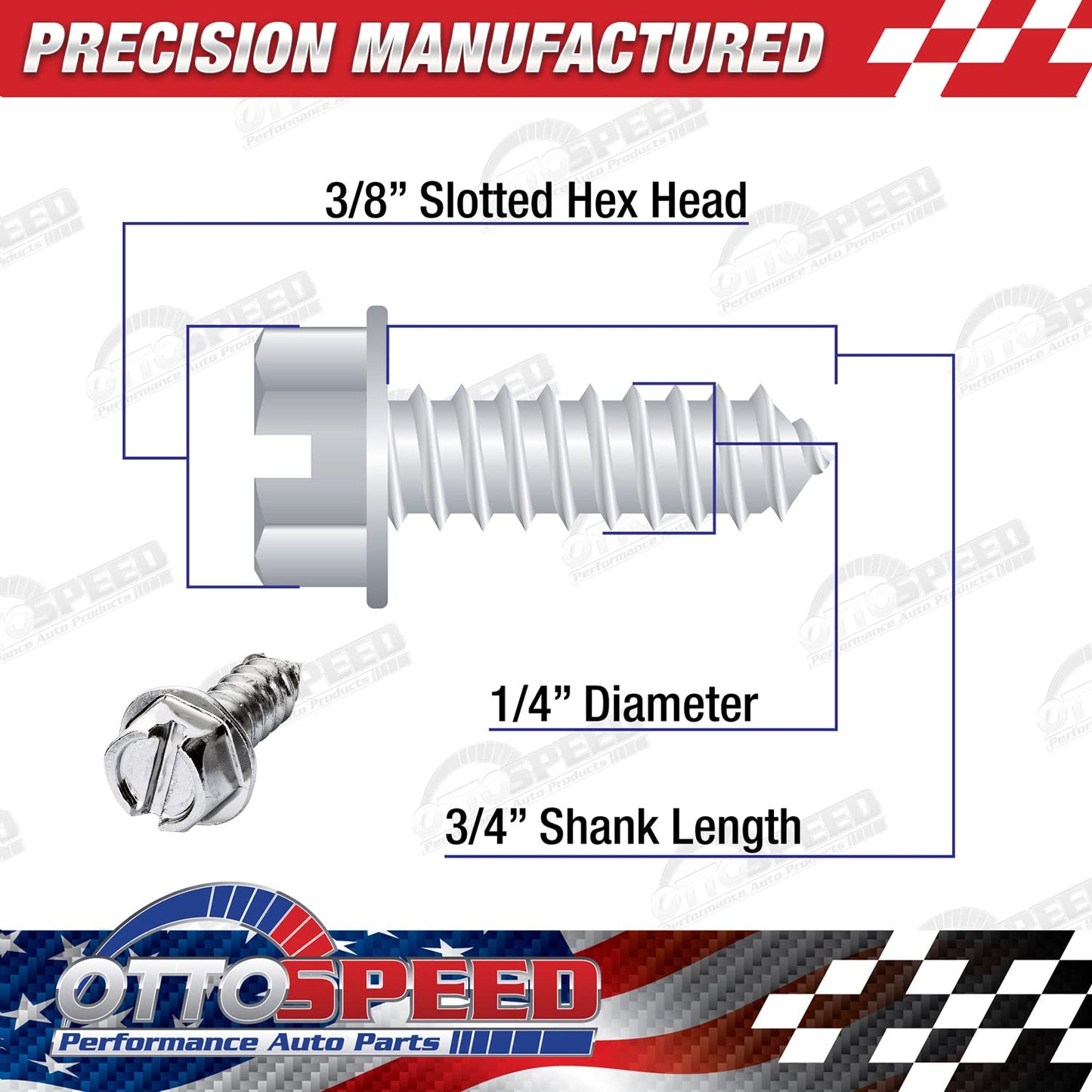 Stainless Steel License Plate Screw Fastener Kit - Chrome Complete Mounting Solution with Self Tapping Mounting Bolts