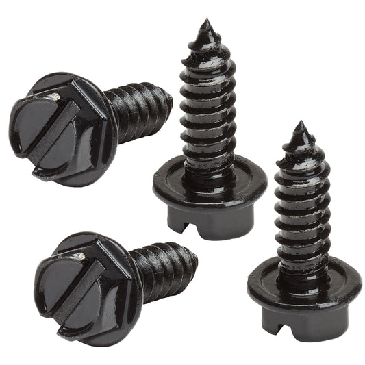 Black License Plate Screws for Domestic Vehicles (4-Pack)