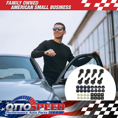 Black License Plate Screws and Covers Kit for Domestic Vehicles - Rustproof Stainless Steel (Set of 8) - OttoSpeed