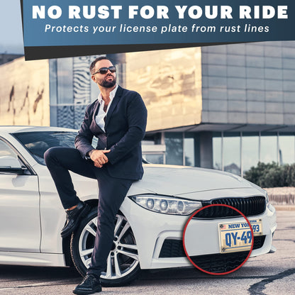 Black License Plate Screws for Domestic Vehicles - Rustproof Stainless Steel (Set of 4) - OttoSpeed