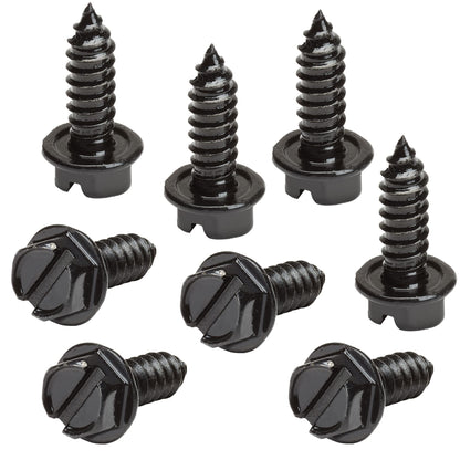 Black License Plate Screws for Domestic Vehicles - Rustproof Stainless Steel (Set of 8) - OttoSpeed