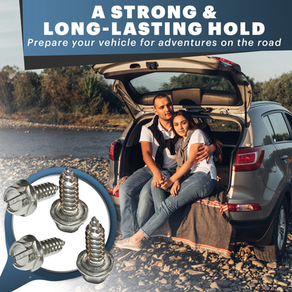 Stainless License Plate Screws for Domestic Vehicles - Rustproof Stainless Steel (Set of 4) - OttoSpeed